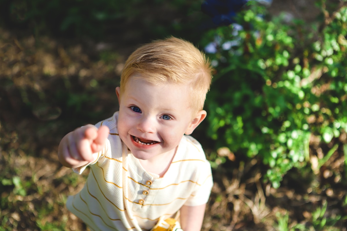 Smiling child enjoying time outside